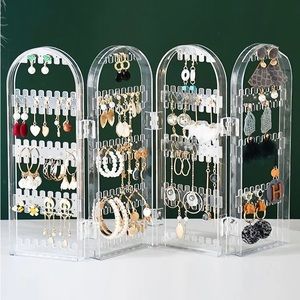 Jewelry Holder Display Organizer for earrings and necklaces acrylic accordion